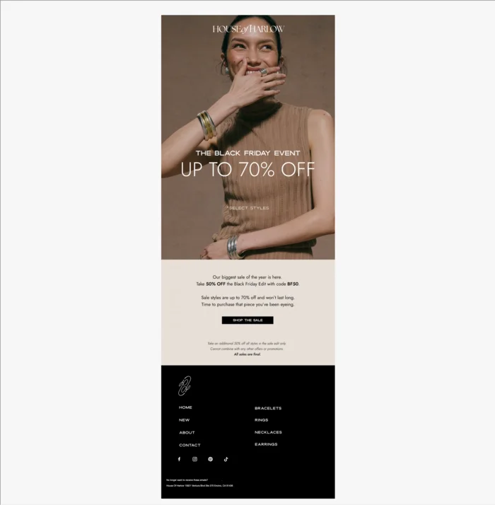 Up to 70% Off your next holiday party look e-blast Nov 26