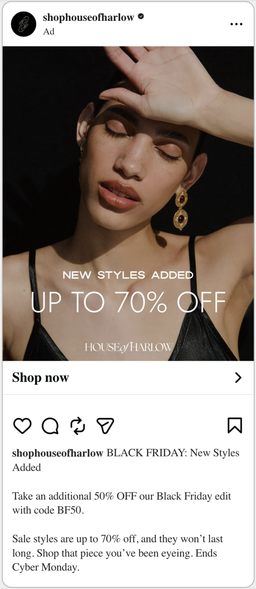 House of Harlow New Styles Added Up to 70% Off Meta ad